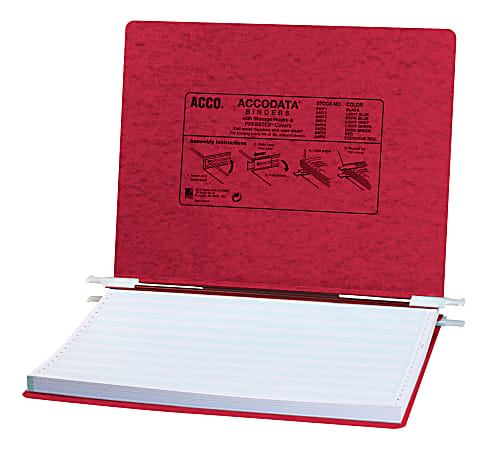 Wilson Jones® Presstex® Data Binder With Retractable Hooks, 60% Recycled, Executive Red