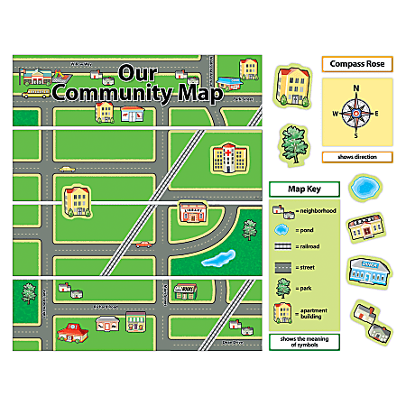 Creative Teaching Press® Mini Bulletin Board Set, Our Community Map, Grades K-2
