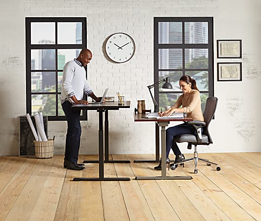 Realspace Magellan Stand Up Desk Cherry, Office Furniture Standing Desktop