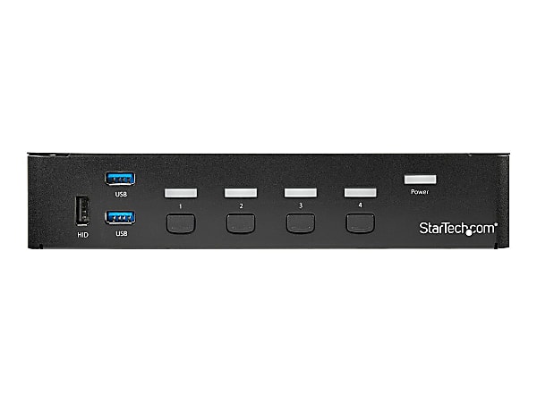 StarTech.com 4-Port DisplayPort KVM Switch - DP KVM Switch with Built-in USB 3.0 Hub for Peripherals - 4K 30 Hz