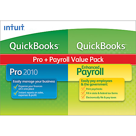 QuickBooks® Pro With Enhanced Payroll For 1–3 Employees 2010, Traditional Disc