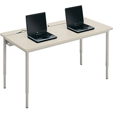 Bretford Basic Quattro QFT3072 Voltea Flip Top Computer Table, Mist Gray