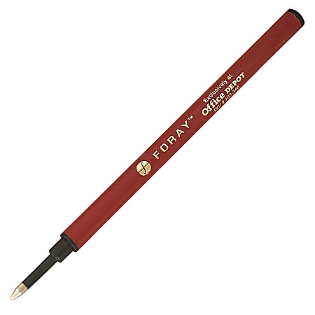 FORAY® Pen Refills For Hauser Rollerball Pens, 0.7 mm, Fine Point, Black Ink, Pack Of 2