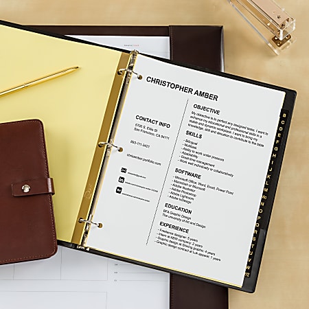 Avery A Z Dividers For 3 Ring Binders Pre Printed Black