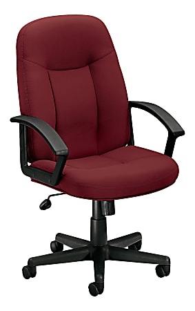 basyx by HON® VL601 Ergonomic Mid-Back Swivel Chair, Burgundy/Black