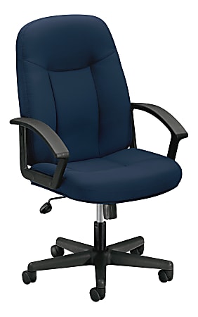 basyx by HON® VL601 Mid-Back Swivel Chair, Navy/Black