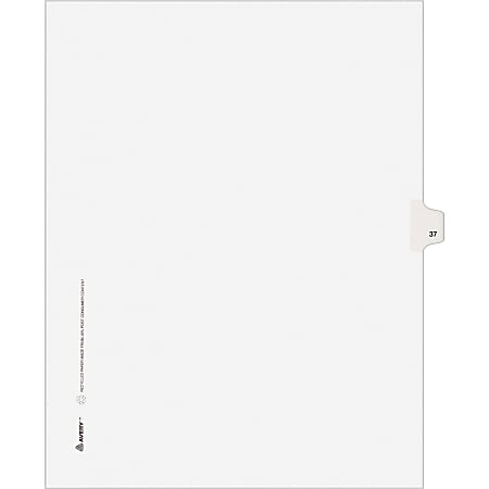 Avery® Individual Legal Dividers Avery® Style, Letter Size, Side Tab #37, White Dividers/White Tabs, Pack Of 25