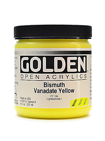 Golden OPEN Acrylic Paint, 8 Oz Jar, Bismuth Vanadate Yellow