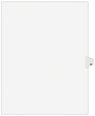 Avery® Individual Legal Dividers Avery® Style, Letter Size, Side Tab #39, White Dividers/White Tabs, Pack Of 25