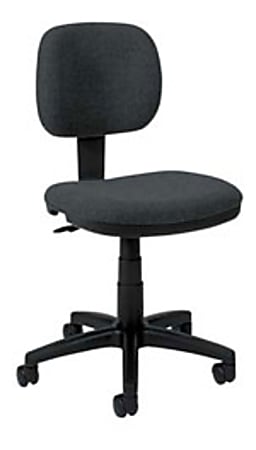 basyx by HON® VL610 Light-Duty Pneumatic Task Chair, 37 1/2"H x 22"W x 22 1/2"D, Black Frame, Navy Fabric