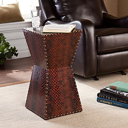 Southern Enterprises Warrington Accent Table, Square, Black/Brown