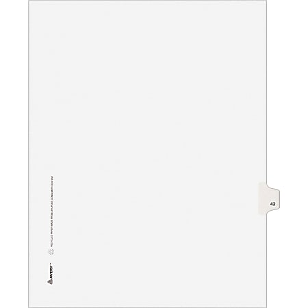Avery® Individual Legal Dividers Avery® Style, Letter Size, Side Tab #42, White Dividers/White Tabs, Pack Of 25