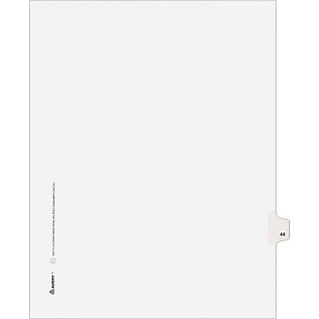 Avery® Individual Legal Dividers Avery® Style, Letter Size, Side Tab #44, White Dividers/White Tabs, Pack Of 25
