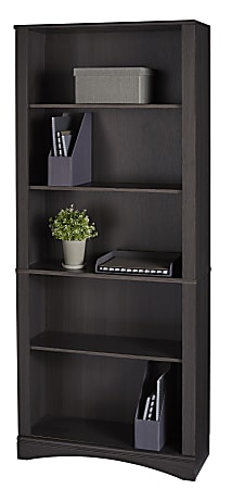 Realspace® Pelingo 72"H 5-Shelf Bookcase, Dark Gray