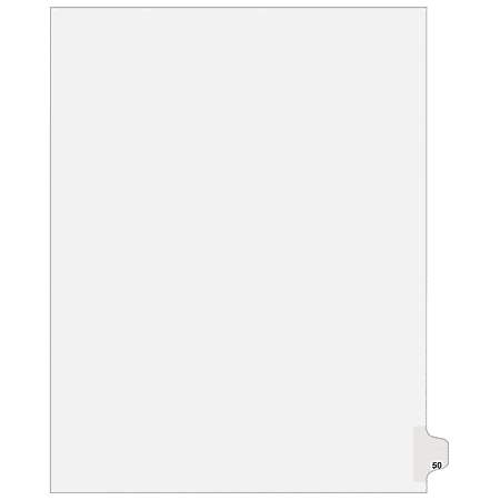Avery® Individual Legal Dividers Avery® Style, Letter Size, Side Tab #50, White Dividers/White Tabs, Pack Of 25