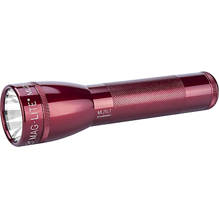 MagLite ML25LT 3-Cell C LED Flashlight - C - Aluminum, Metal - Red