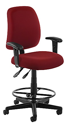 OFM Posture Series Fabric Task Chair With Drafting Kit, Wine/Black