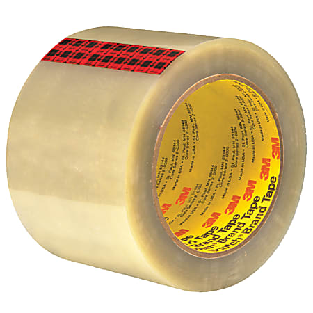 3M™ 351 Carton Sealing Tape, 3" Core, 3" x 55 Yd., Clear, Case Of 6