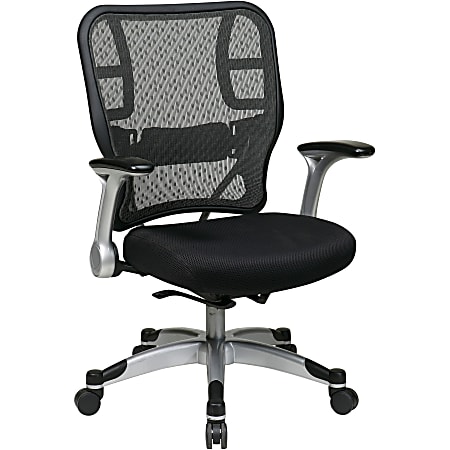 Office Star Deluxe R2 SpaceGrid Fabric Executive Chair Black