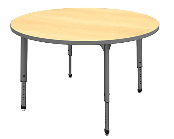 Marco Group™ Apex™ Series Round Adjustable Tables, 30"H x 48"W x 48"D, Maple/Gray