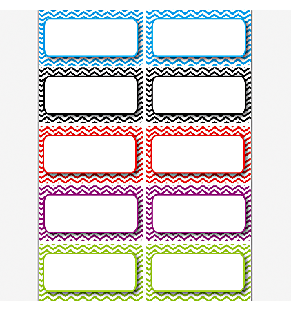 Ashley Productions Die-Cut Magnetic Nameplates, Color Chevron, 3"H x 1 1/2"W x 1/16"D, Assorted Colors, 10 Nameplates Per Pack, Set Of 5 Packs