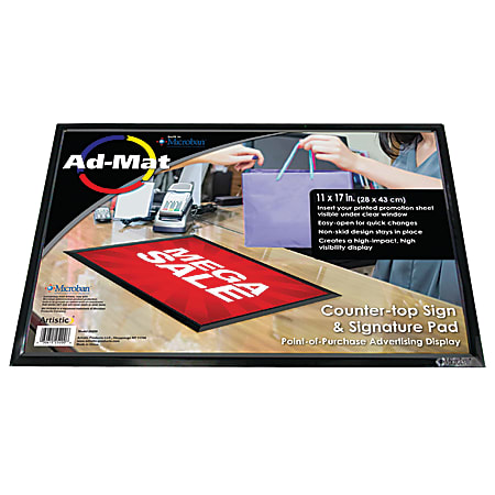 Artistic AdMat Counter Mat, 11" x 17", Black