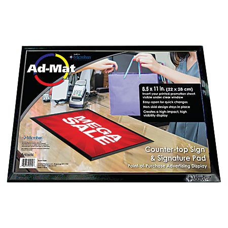 Artistic AdMat Counter Mat, 8 1/2" x 11", Black