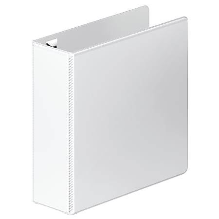 Wilson Jones® Premium One-Touch View 3-Ring Binder, 3" Round Rings, 52% Recycled, White