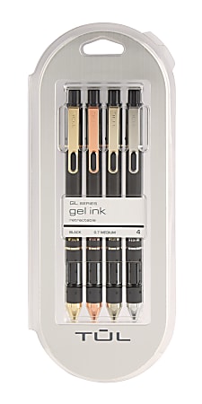 TUL GL Series Retractable Gel Pens Medium Point 0.7 mm Silver Barrel  Assorted Standard Bright Ink Colors Pack Of 14 Pens - Office Depot