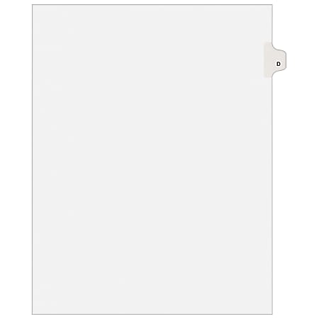Avery® 30% Recycled Side-Tab Legal Exhibit Dividers, Tab Title D, Pack Of 25