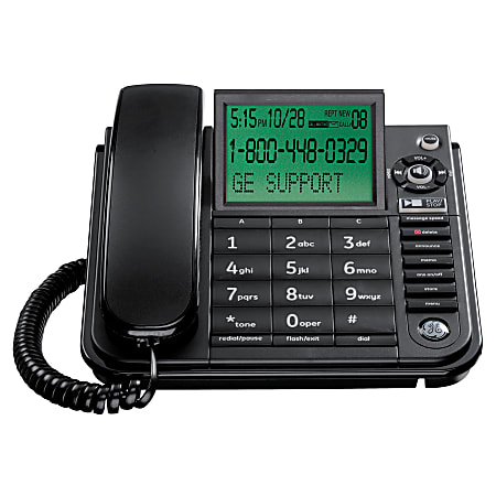 GE 29586FE1 Corded Phone With Adjustable Tilt Screen, Digital Answering System And Caller ID/Call Waiting
