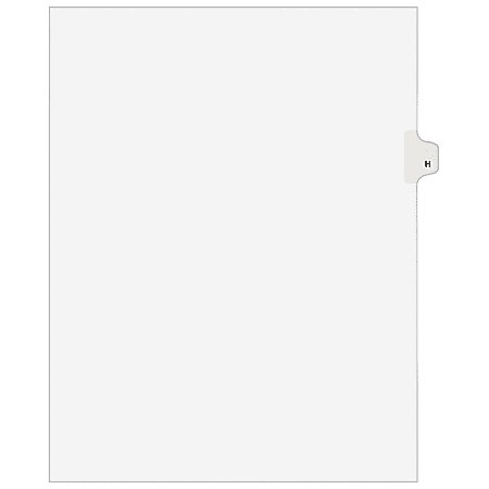 Avery® Individual Legal Dividers Avery® Style, Letter Size, Side Tab H, White Dividers/White Tabs, Pack Of 25