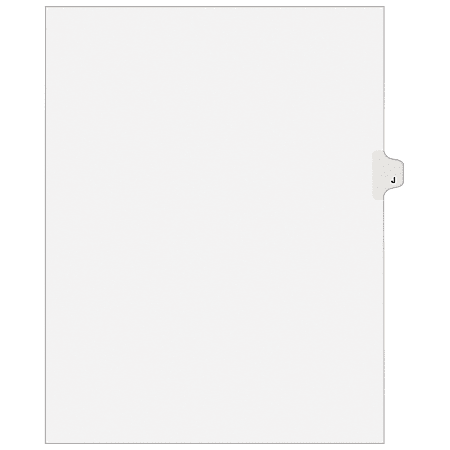Avery® Individual Legal Dividers Avery® Style, Letter Size, Side Tab J, White Dividers/White Tabs, Pack Of 25