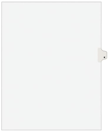 Avery® Individual Legal Dividers Avery® Style, Letter Size, Side Tab K, White Dividers/White Tabs, Pack Of 25