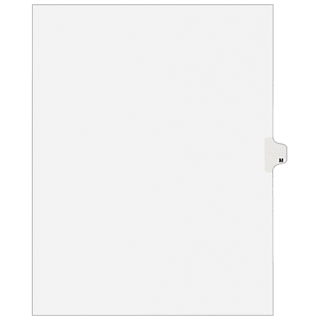 Avery® Individual Legal Dividers Avery® Style, Letter Size, Side Tab M, White Dividers/White Tabs, Pack Of 25