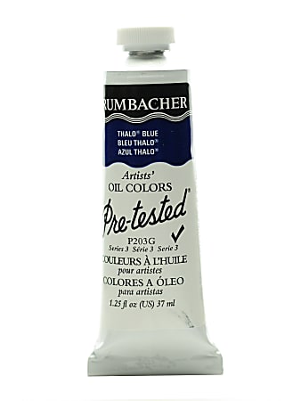 Grumbacher P203 Pre-Tested Artists' Oil Colors, 1.25 Oz, Thalo Blue, Pack Of 2