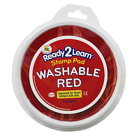 Ready 2 Learn Jumbo Washable Stamp Pad, Red, Pack Of 6