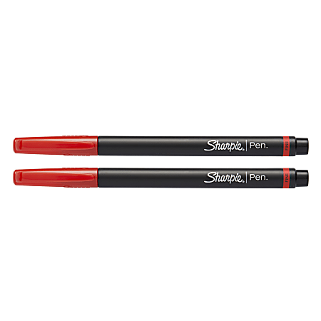 Sharpie S Gel Pens Fine Point 0.5 mm BlackRed Barrel Red Ink Pack Of 12 Pens  - Office Depot