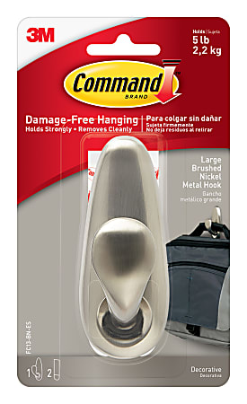 Command Forever Classic Large Metal Hooks, 1-Command Hook, 2-Command Strips, Damage-Free