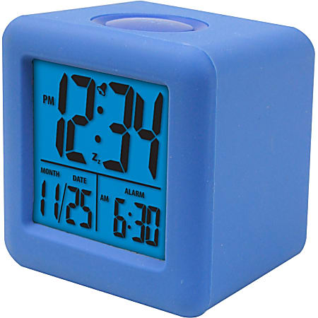 La Crosse Technology 70905 Soft Cube LCD Alarm Clock - Digital - Quartz - LCD - Blue/Silicone Rubber Case