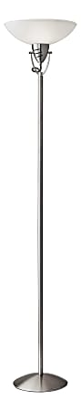 Adesso® Hinge Floor Lamp, 71 1/4"H, Brushed Steel Shade/Brushed Steel Base