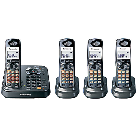 Panasonic® KX-TG9344T DECT 6.0 Digital 4-Handset Cordless Phone With Digital Answering System