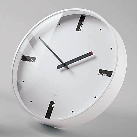 Sigel Artetempus Acto Wall Clock, 14"H x 14"W x 3"D, White