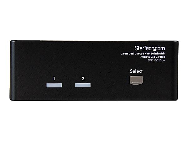 StarTech.com 2 Port Dual DVI USB KVM Switch with Audio & USB 2.0 Hub