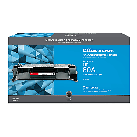 Office Depot® Remanufactured Black Toner Cartridge Replacement For HP 80A