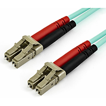 StarTech.com 15m OM4 LC to LC Multimode Duplex Fiber Optic Patch Cable- Aqua - 50/125 - Fiber Optic Cable - 40/100Gb - LSZH