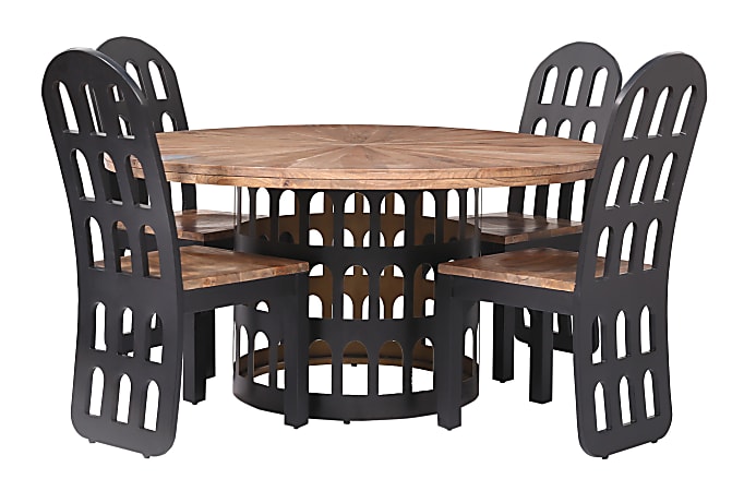 Coast to Coast Colins Wood Round Dining Table 30 H x 60 W x 60 D ...