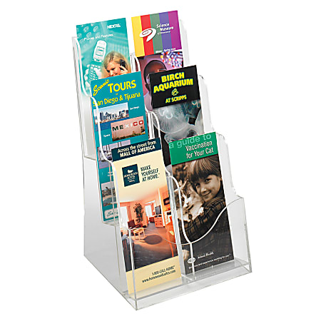 Safco® Adjustable Magazine & Pamphlet Display, 15"H x 9"W x 10"D, Clear