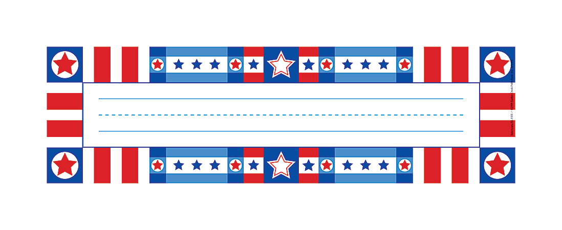 Barker Creek Single-Sided Desk Tags/Bulletin Board Signs, 12" x 3 1/2", Americana, Pre-K To Grade 6, Pack Of 36
