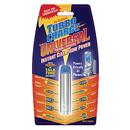 Turbo Charge™ TC400 Portable Reusable Cell Phone Charger, Silver